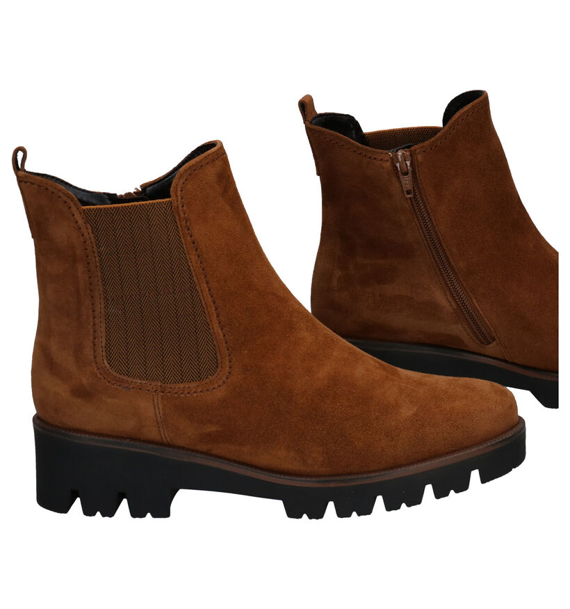 Gabor OptiFit Cognac Chelsea Boots in nubuck (282407)