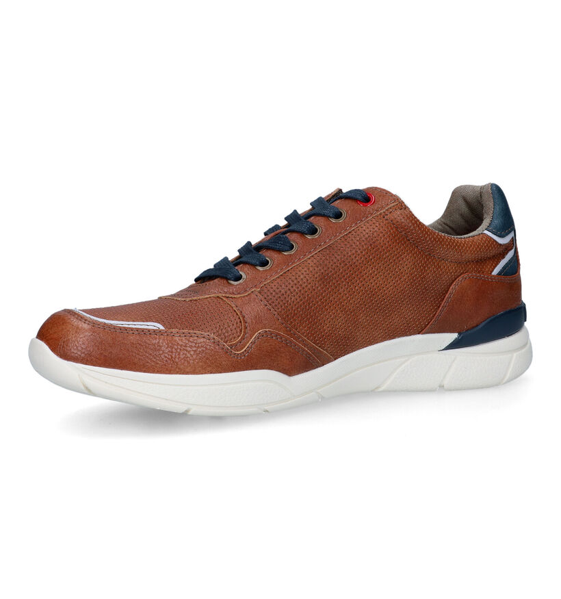 Mustang Cognac Veterschoenen voor heren (320132) - geschikt voor steunzolen