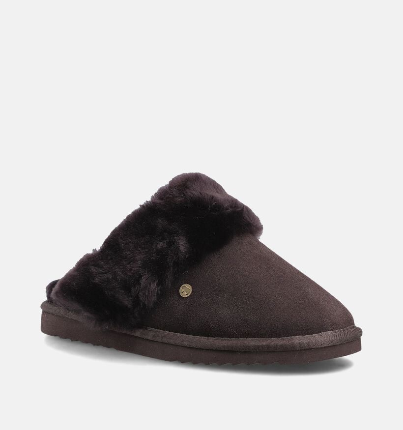 Flurry Pantoufles ouvertes en Brun foncé pour femmes (362525)