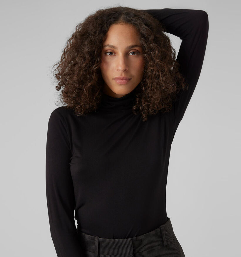 Vero Moda Alberte Zwart T-shirt met rolkraag voor dames (330916)