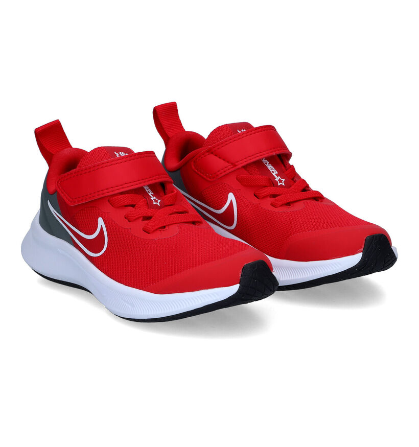 Nike Star Runner 3 Baskets en Rouge pour filles, garçons (316253)