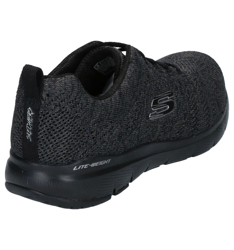 Skechers Flex Appeal Zwarte Sneakers in stof (293949)