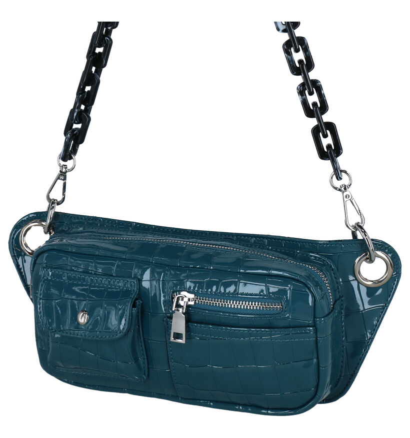 Hvisk Brillay Croco Vegan Sac porté croisé en Bleu en simili cuir (301350)