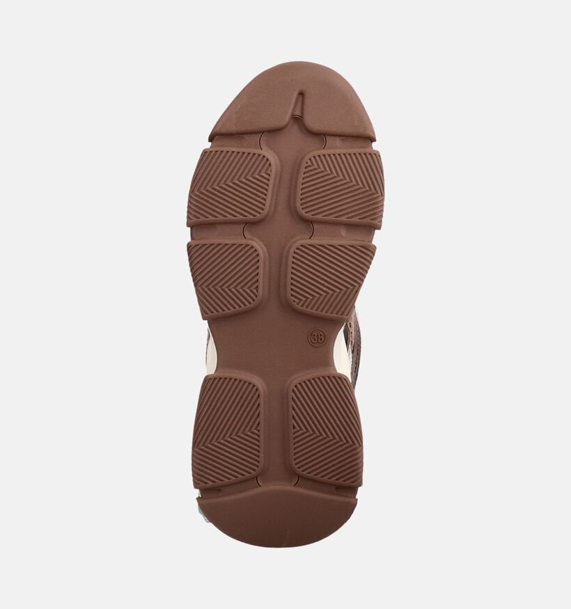 Posh by Poelman Donkerbeige Sneakers voor dames (378611) - geschikt voor steunzolen