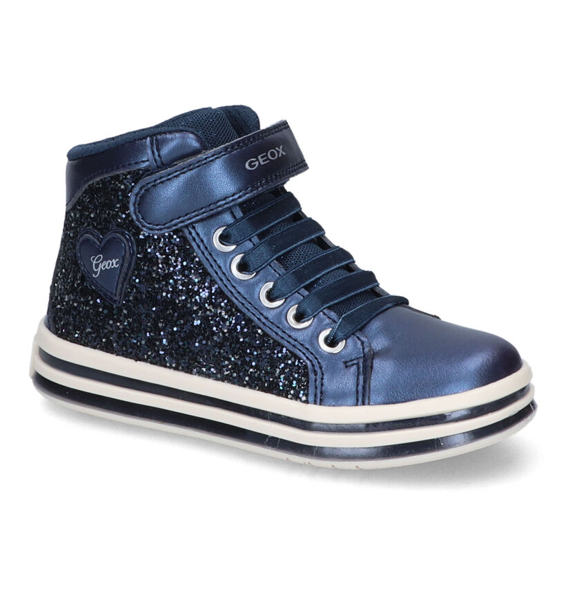 Geox Pawnee Blauwe Sneakers met Lichtjes in kunstleer (312546)