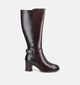 Tamaris Croco Donkerbruine Lange Laarzen voor dames (378954)