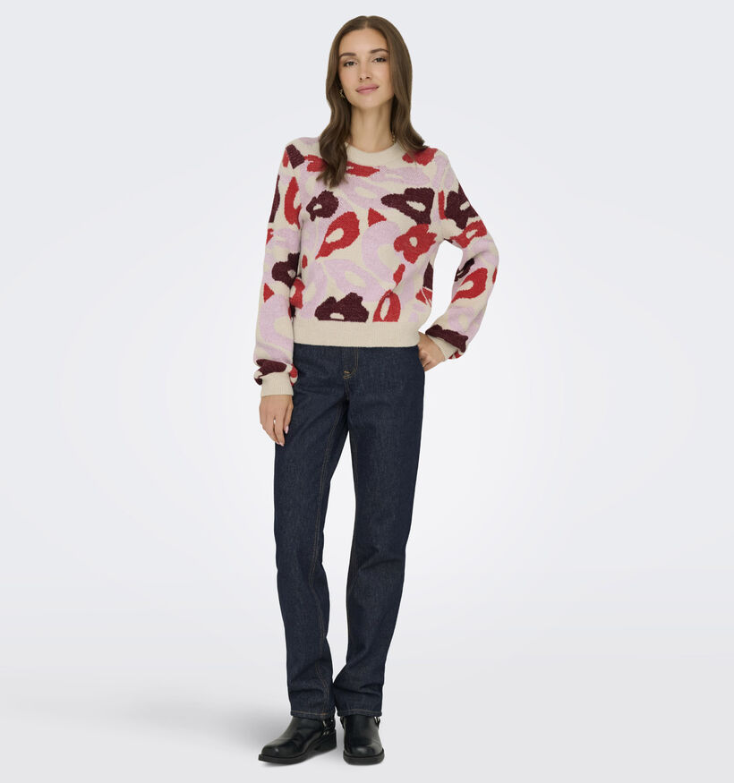 JDY Lorraine Flower Roze Trui voor dames (359857)