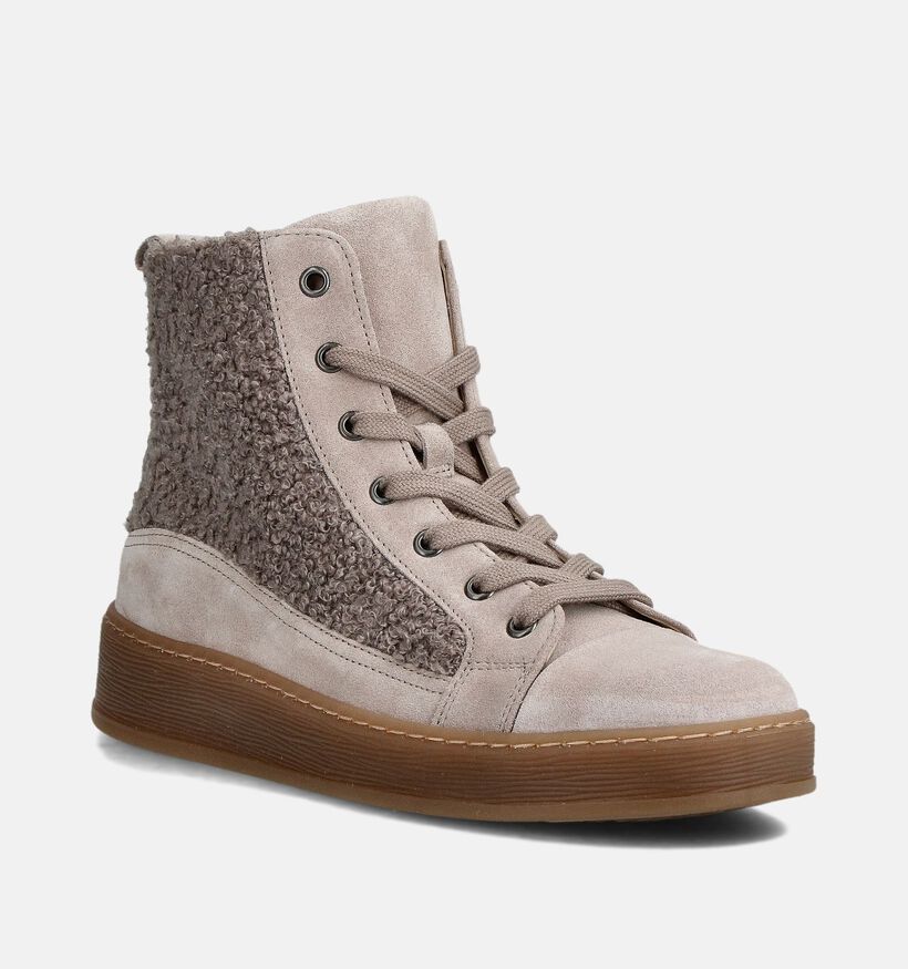 Gabor Donkerbeige Hoge Sneakers voor dames (363154) - geschikt voor steunzolen