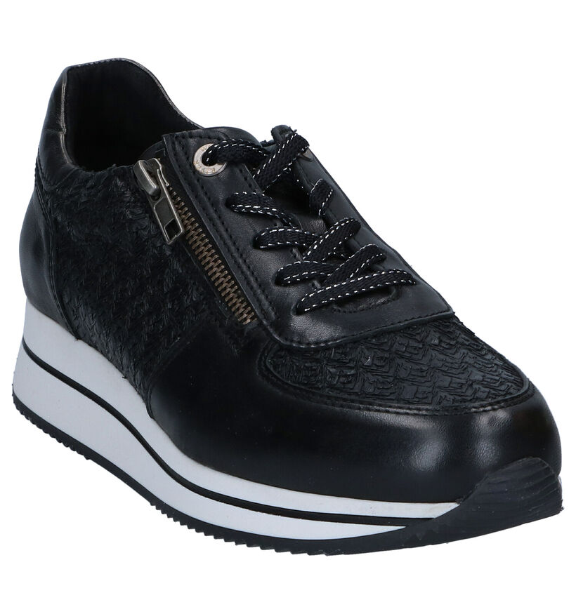River Woods Amara Chaussures plates à lacets en Noir en cuir (298428)