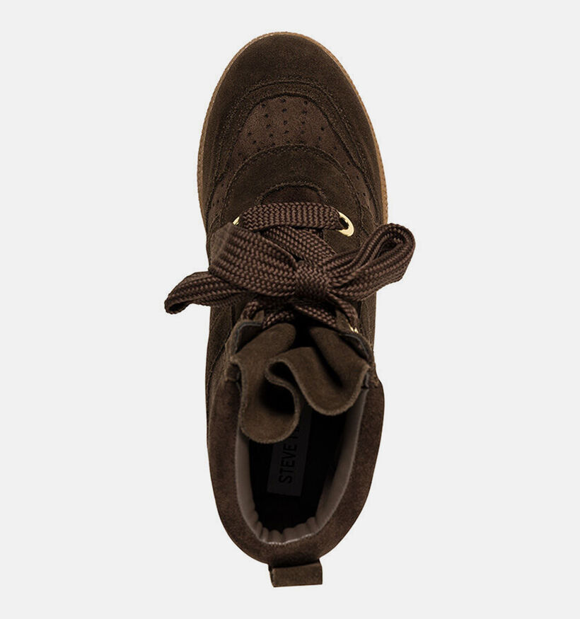 Steve Madden Mables Donkerbruine Sneakers met Sleehak voor dames (381824)
