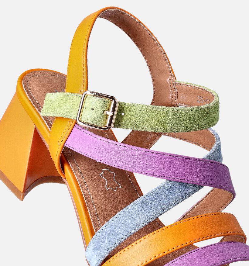Crinkles Sandales à talons en Orange pour femmes (356261)