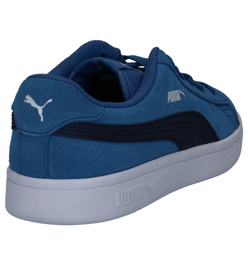 Puma Smash Blauwe Sneakers in daim (293447)