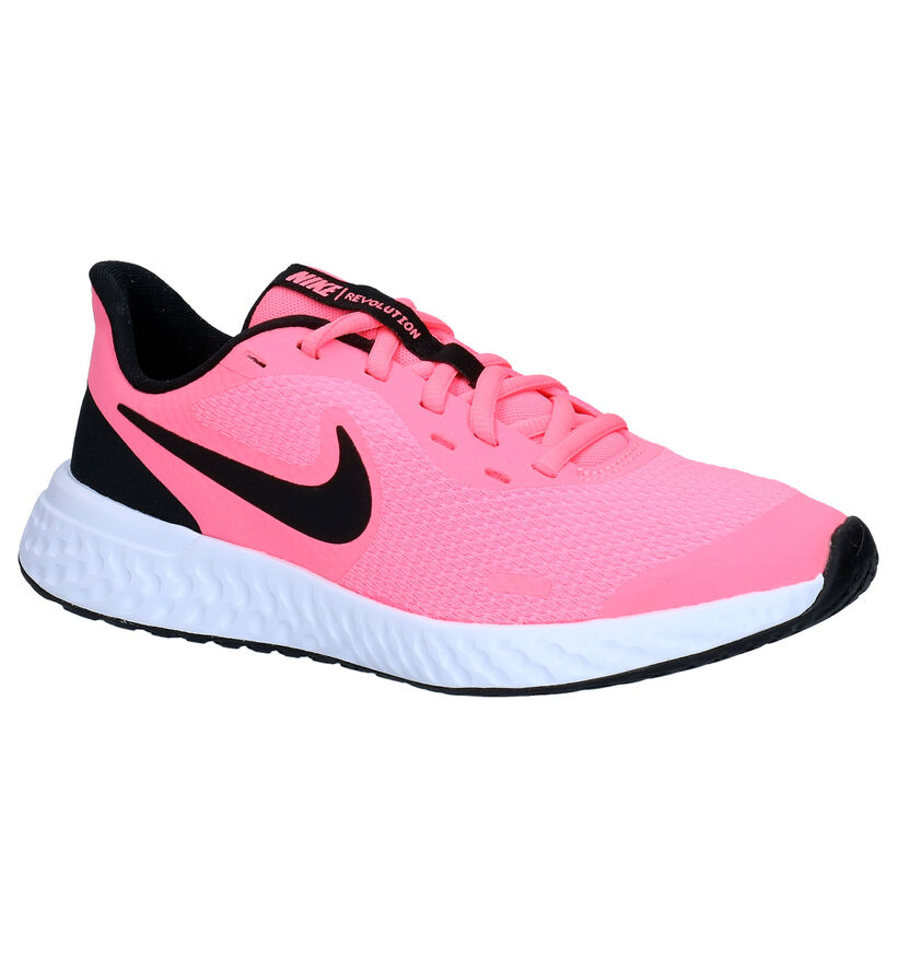 Nike Revolution 5 Baskets en Rose en textile (283831)