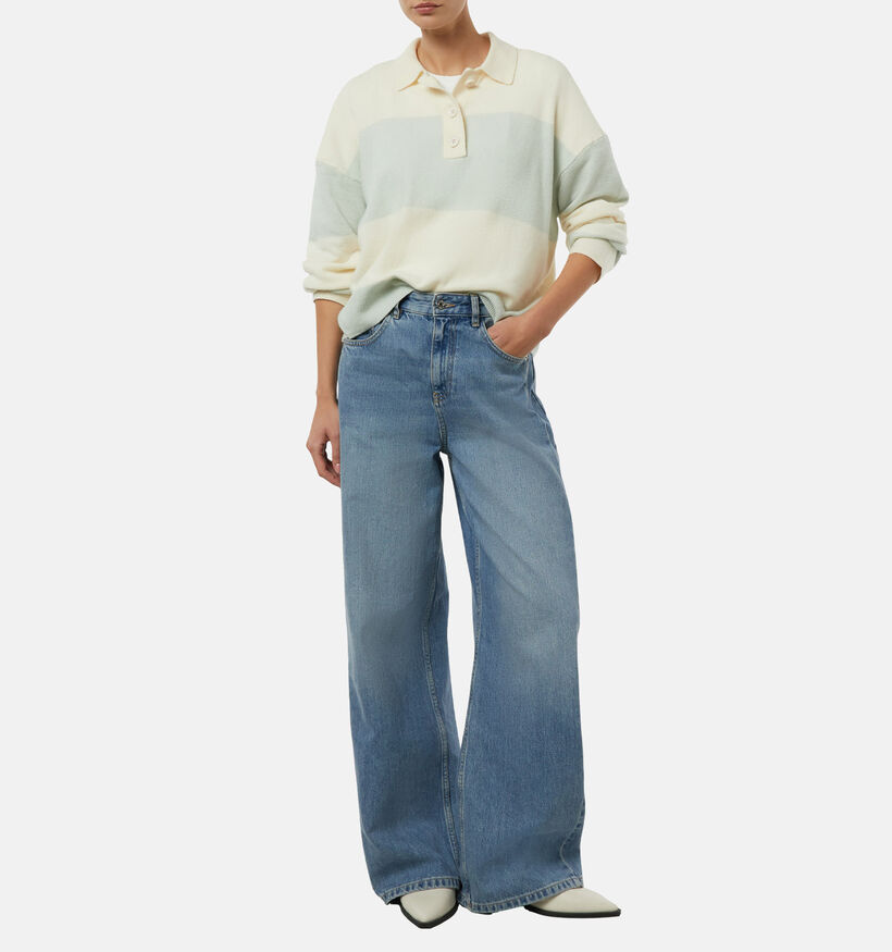 comma Pull en Beige/Bleu pour femmes (372197)