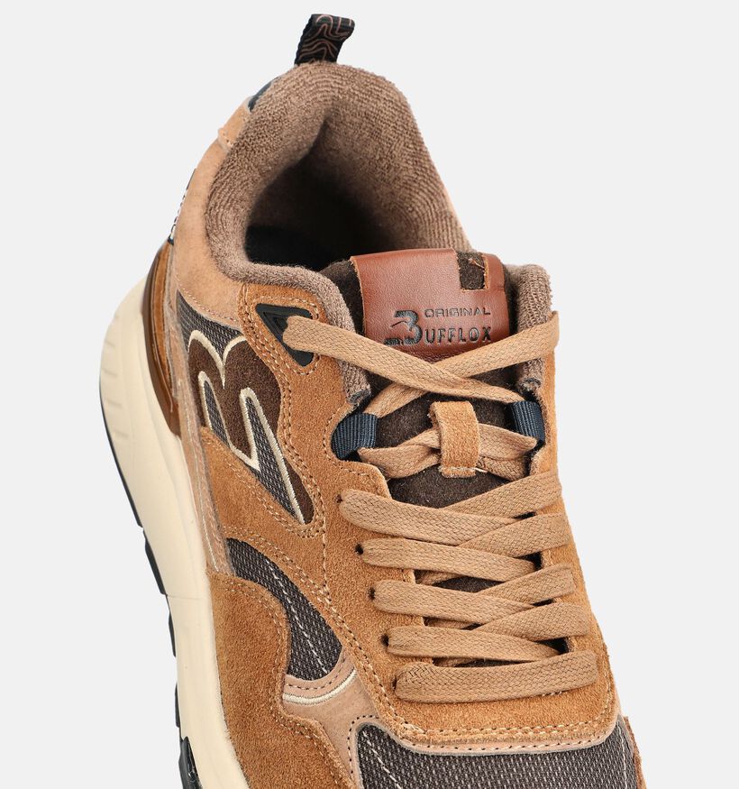 Bufflox Grimbergen Chaussures plates en Cognac pour hommes (379786) - pour semelles orthop&eacute;diques