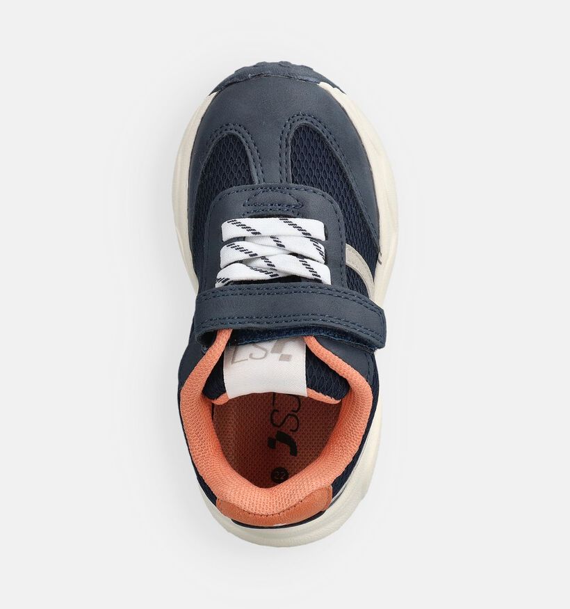 SJ Baskets en Bleu fonc&eacute;/Orange pour gar&ccedil;ons (371099) - pour semelles orthop&eacute;diques