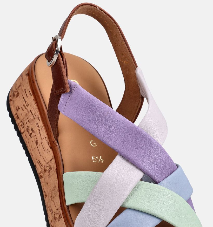 Gabor Sandales plates en Marron/Multicolor pour femmes (371172)