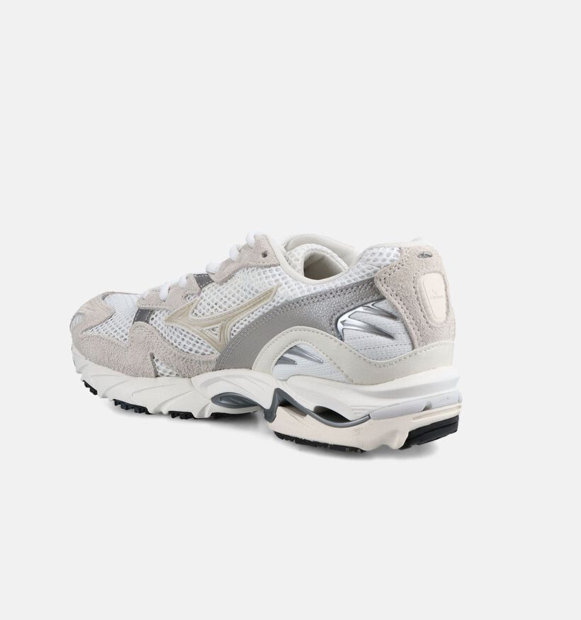 Mizuno Wave Rider 10 Suede Witte/Ecru Sneakers voor dames (376213) - geschikt voor steunzolen