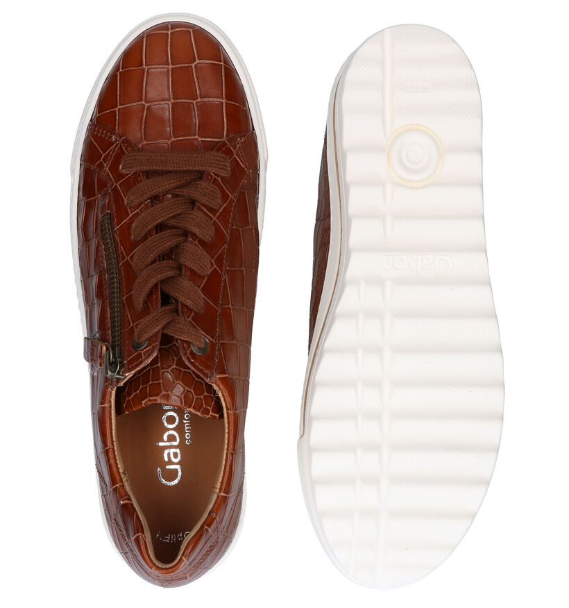 Gabor Optifit Chaussures à Lacets en Cognac en cuir (282456)