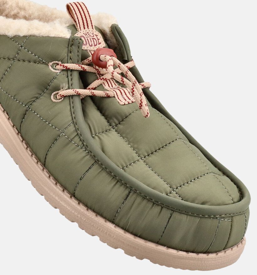 HEYDUDE Wally Slip Camp Pantoufles ouvertes en Vert kaki pour hommes (378091) - pour semelles orthop&eacute;diques