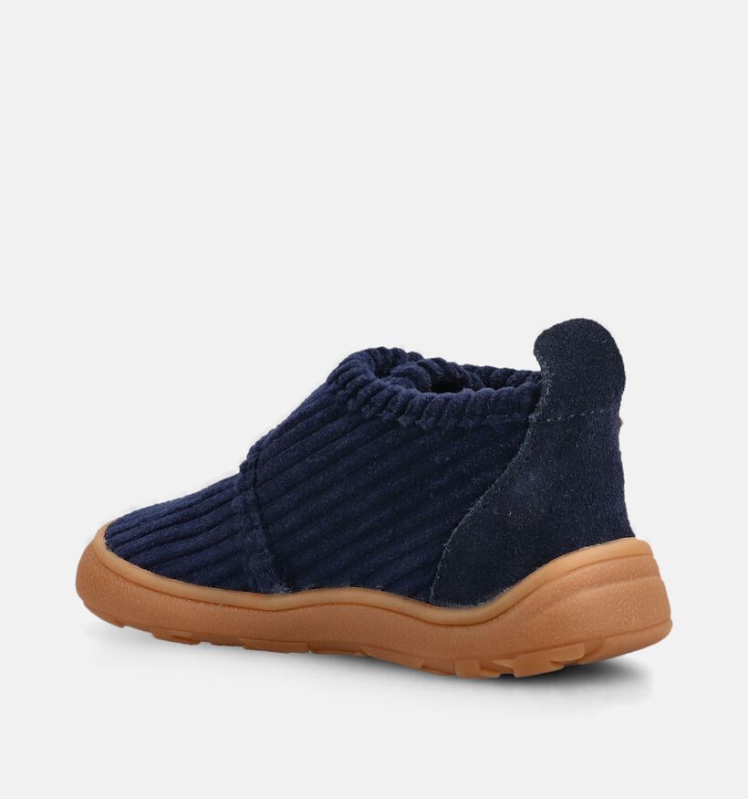 Bisgaard Navy Corduroy Blauwe Pantoffels Barefoot voor jongens (378634) - geschikt voor steunzolen