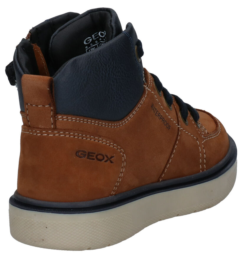 Geox Riddock Cognac Hoge Schoenen in daim (278301)