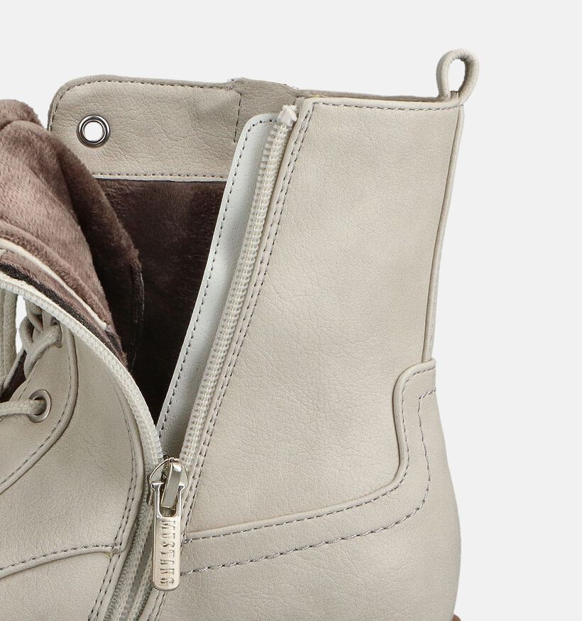 Mustang Boots à lacets en Écru pour femmes (363701)