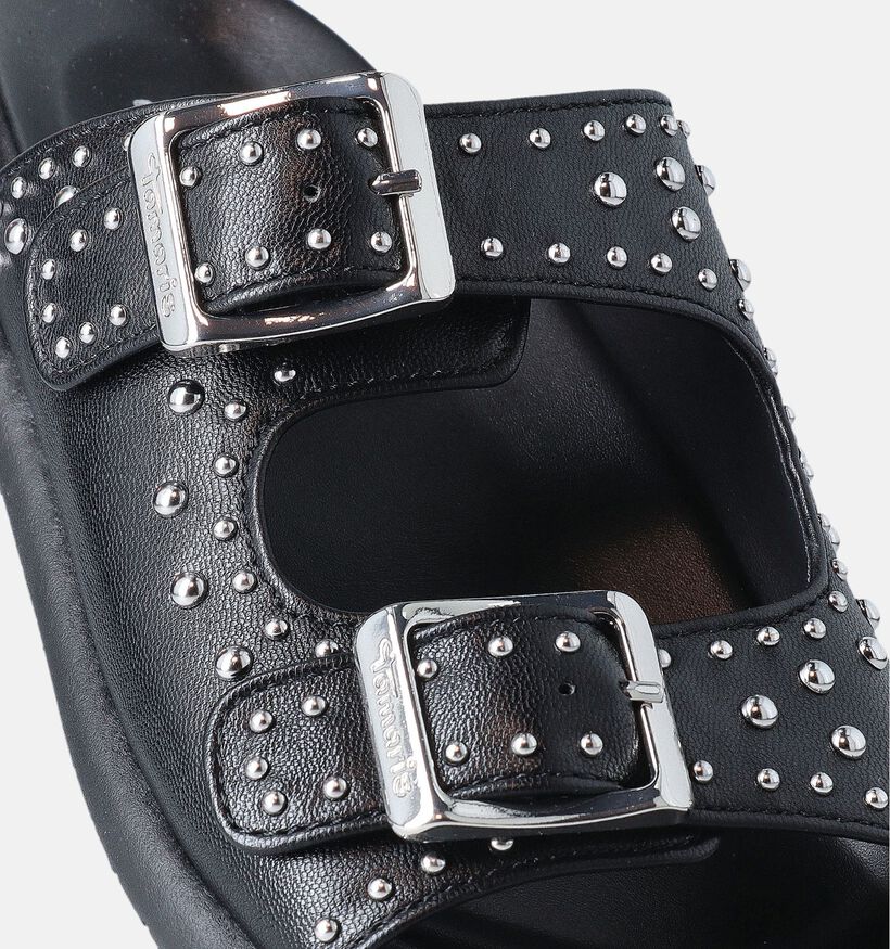 Tamaris Nu-pieds plates en Noir pour femmes (366039)