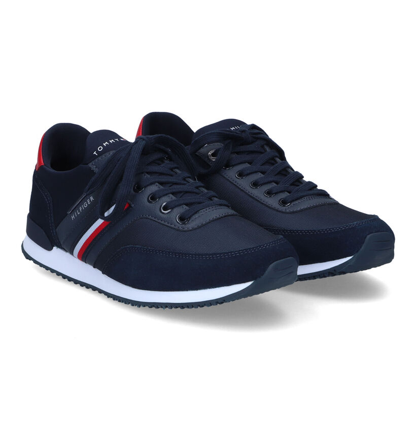 Tommy Hilfiger Iconic Blauwe Veterschoenen in stof (310844)