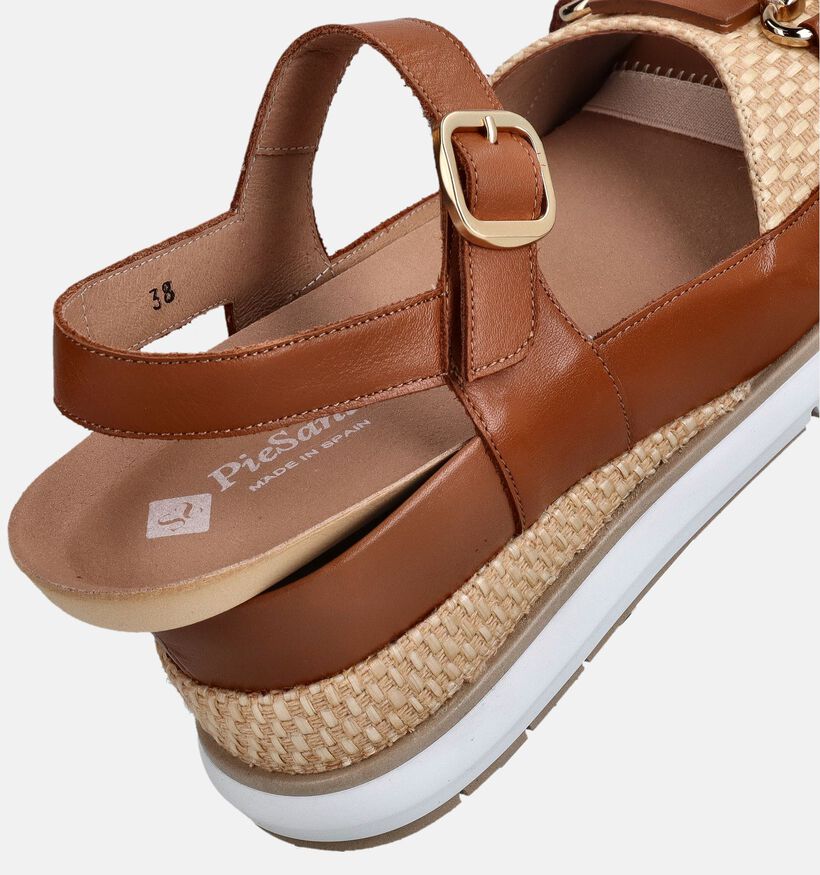Piesanto Cognac Sleehak Sandalen voor Steunzolen voor dames (373790) - geschikt voor steunzolen