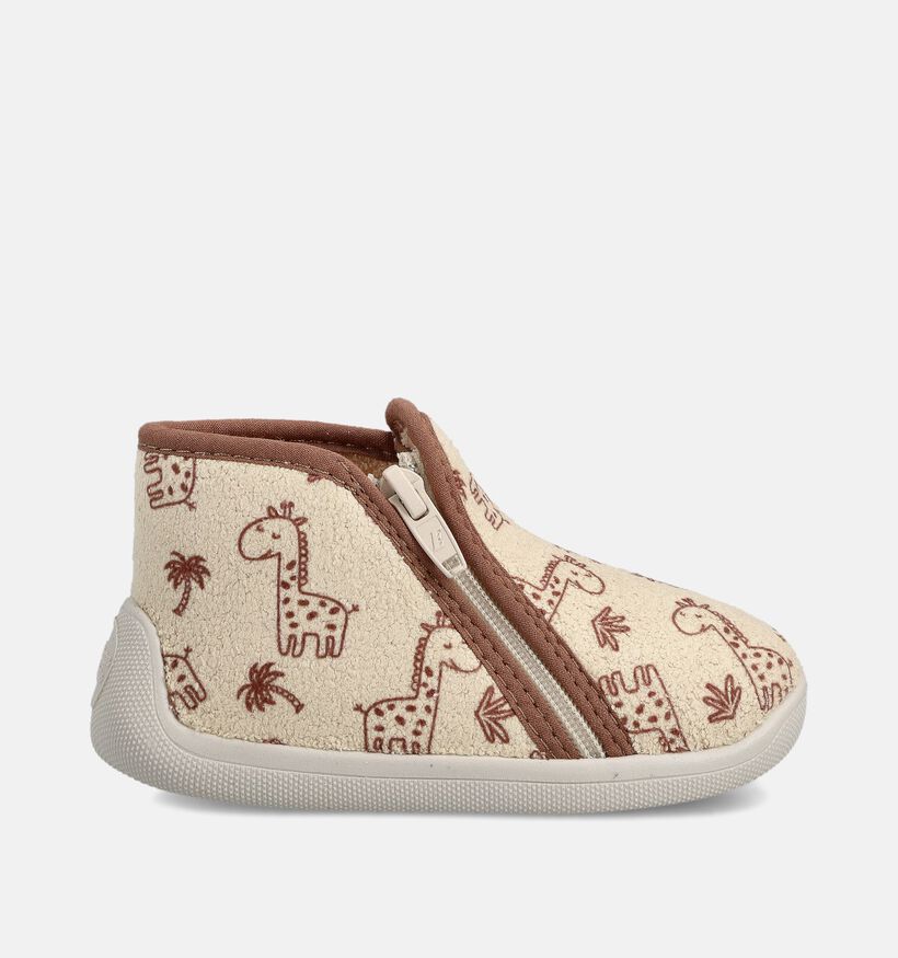 Milo & Mila Giraffe Beige/Bruine Pantoffels voor meisjes (374938) - geschikt voor steunzolen
