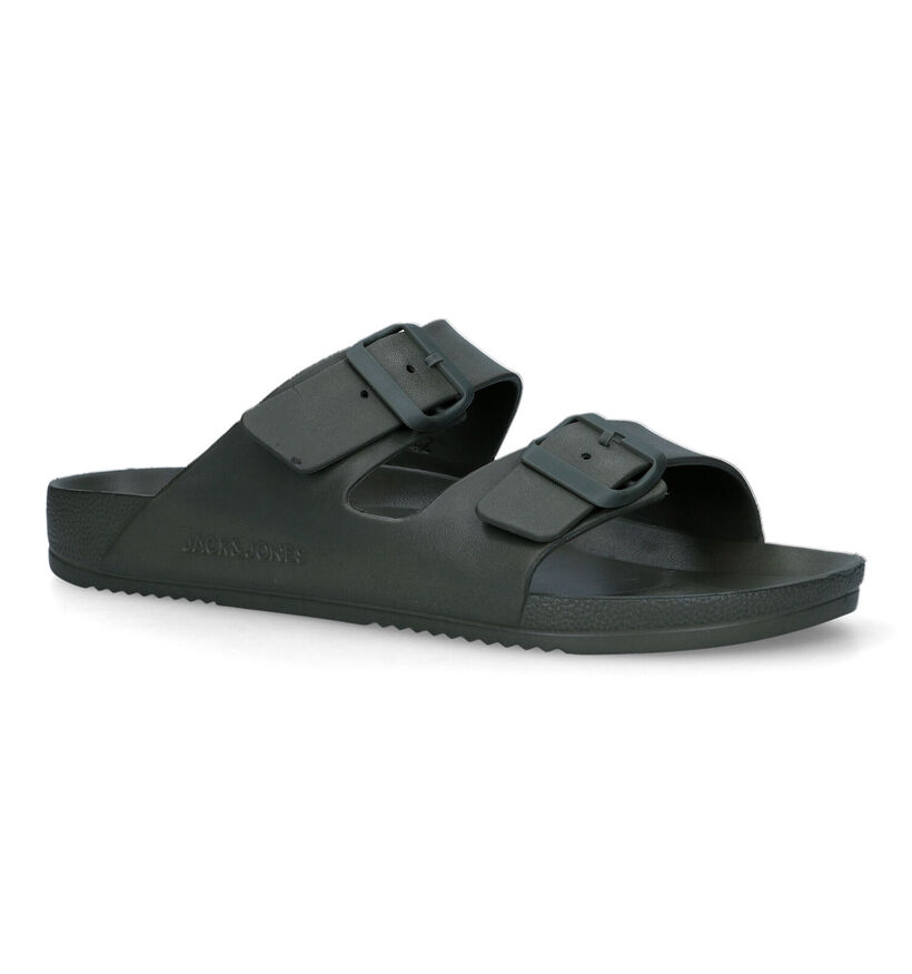 Jack & Jones Croxton Moulded Kaki Badslippers in kunststof (321030)
