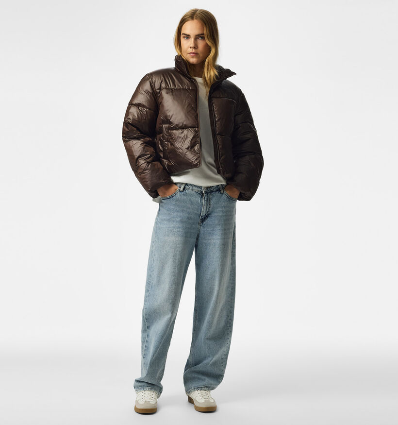 Pieces Amilia Donkerbruine Korte Puffer Jas voor dames (378379)