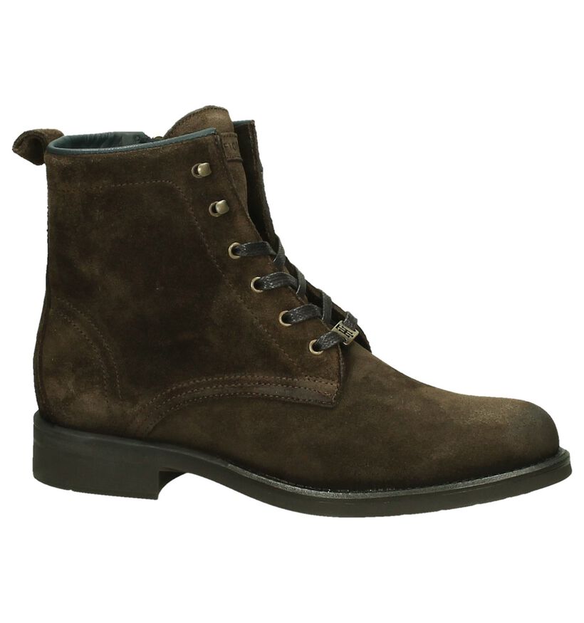 Tommy Hilfiger Bologna Donkerbruine Veterbottines in daim (201761)