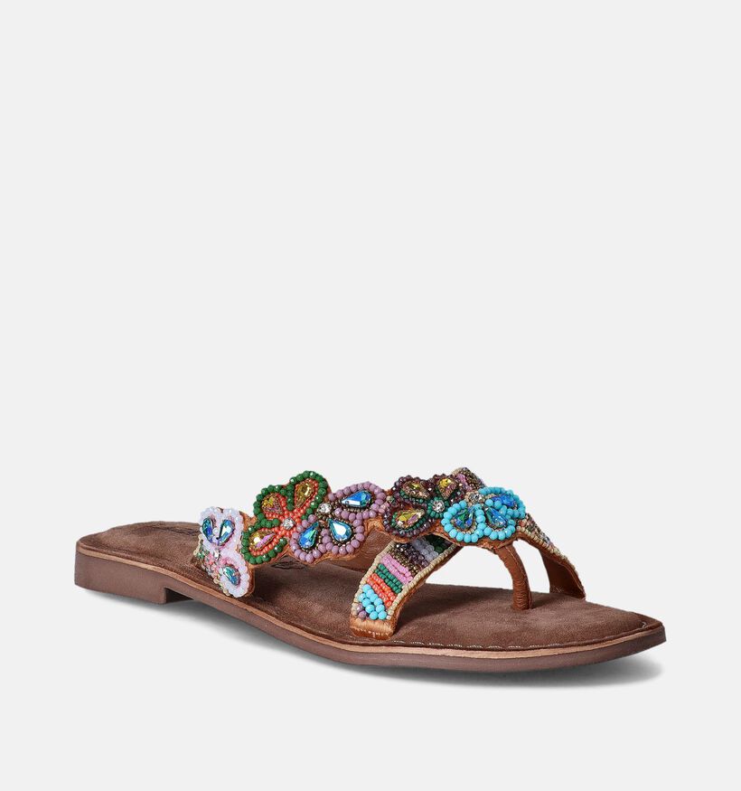 Lazamani Bruine Teenslippers voor dames (357747)
