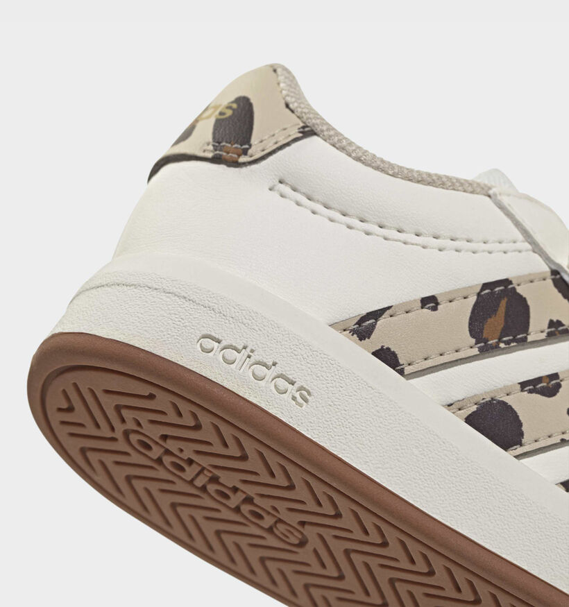 adidas Grand Court 3.0 Witte/Leopard Sneakers voor meisjes (366993) - geschikt voor steunzolen