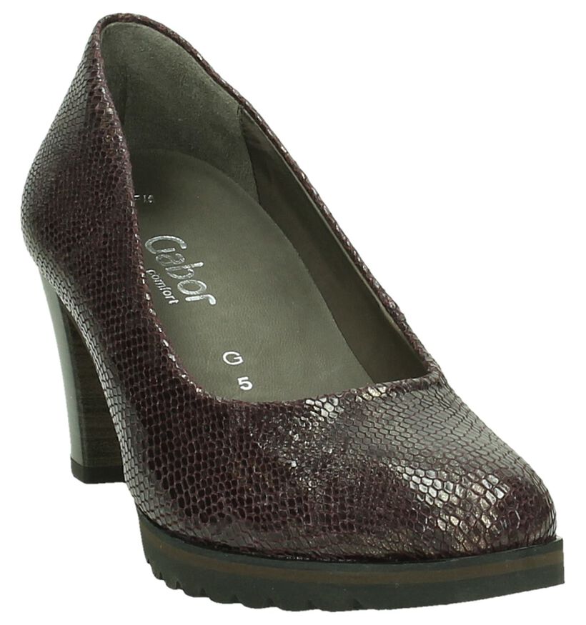 Gabor Optifit Bordeaux Pump met Slangenprint in leer (184831)