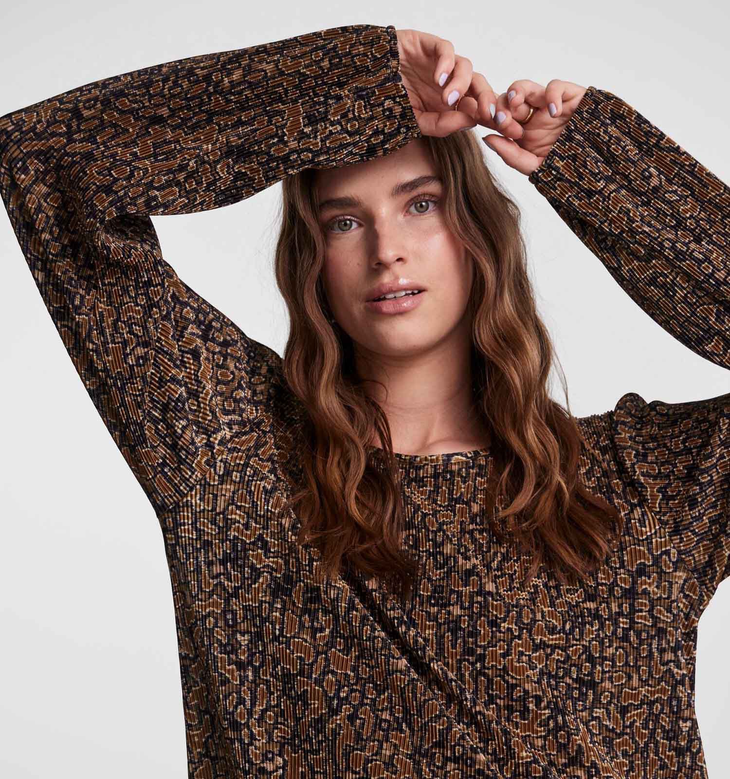 Pieces Johanne Cognac Midi jurk Dames Kleedjes Online op TORFS.BE