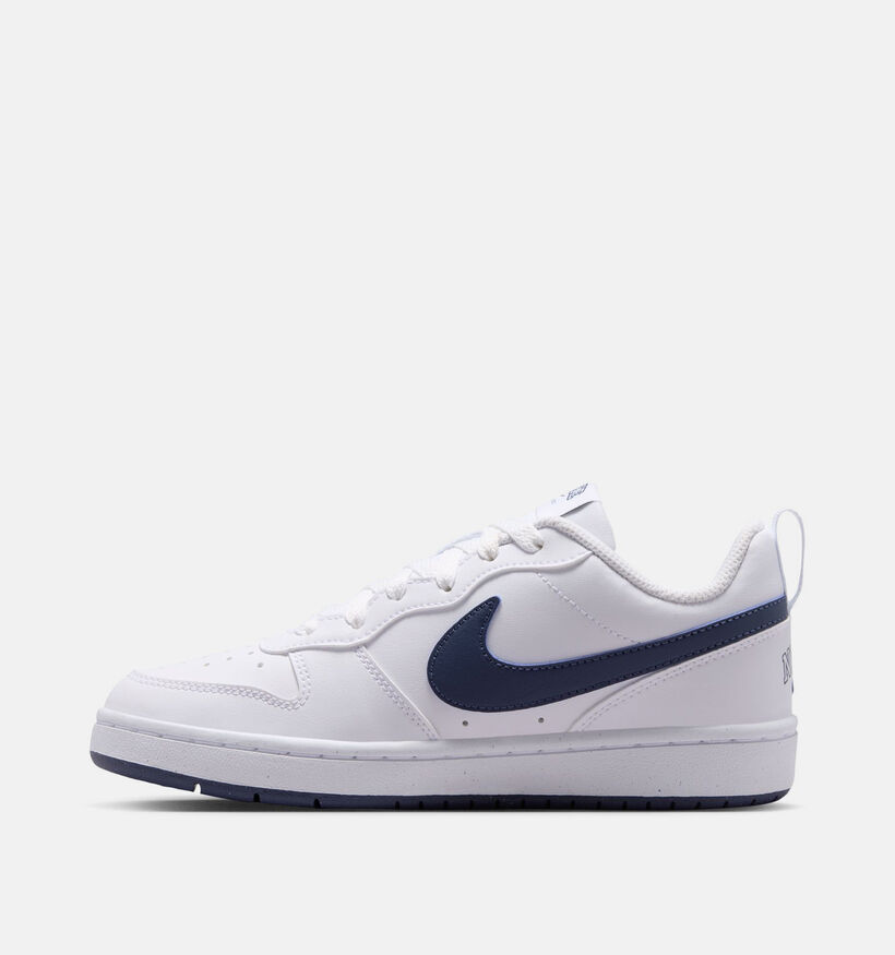Nike Court Borough Low Witte/Blauwe Sneakers voor jongens (377284)