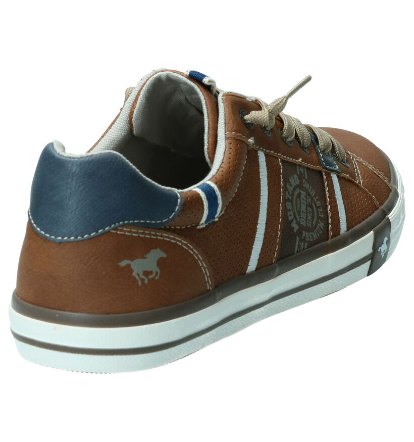 Mustang Blauwe Veterschoenen in kunstleer (285971)