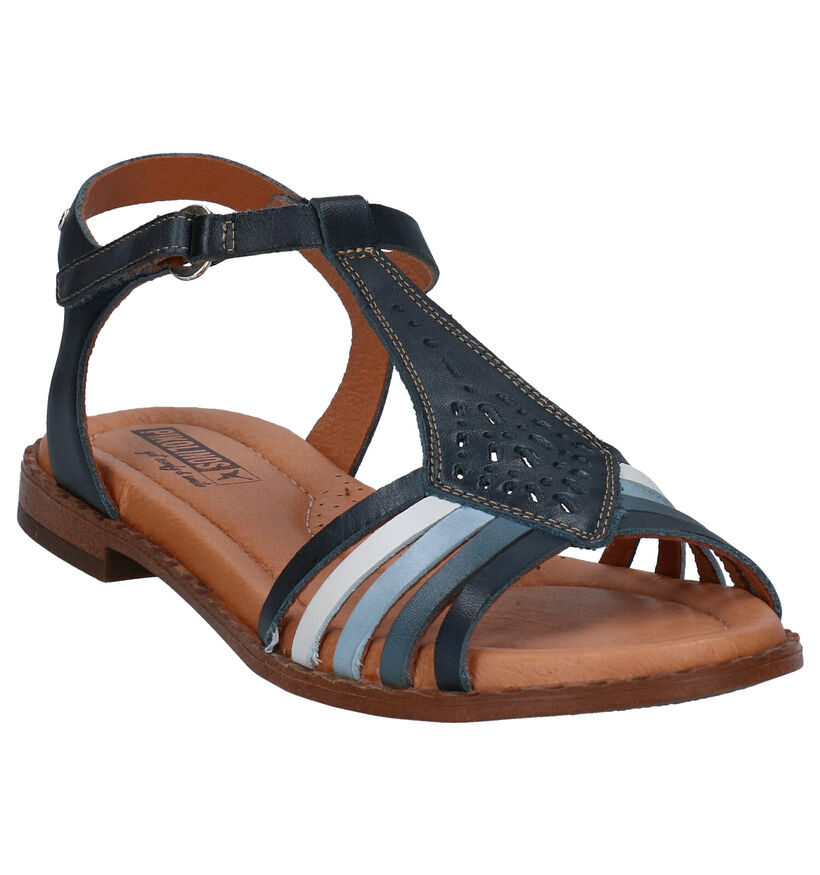 Pikolinos Algar Blauwe Sandalen in leer (289108)