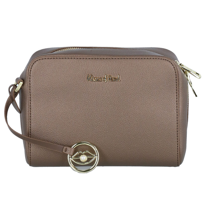 Kisses of Pearl Bronzen Crossbody Tas in kunstleer (284214)