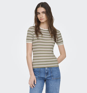 JDY T-shirts Zwart/Wit/Groen