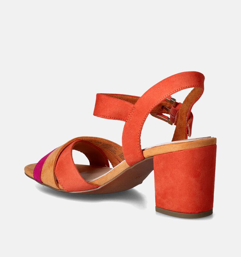 Marco Tozzi Sandales Talon Carré en Orange pour femmes (354223)