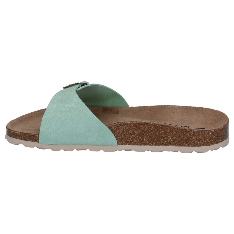 Big Leaf Groene Slippers in nubuck (292593)