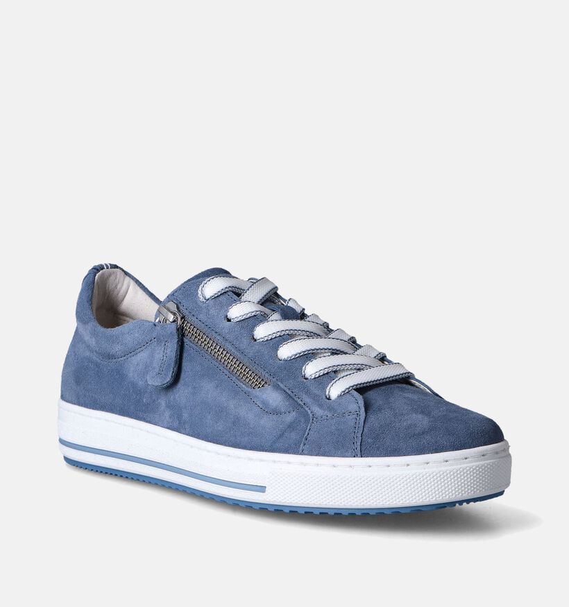 Gabor OptiFit Blauwe Veterschoenen voor dames (352046) - geschikt voor steunzolen