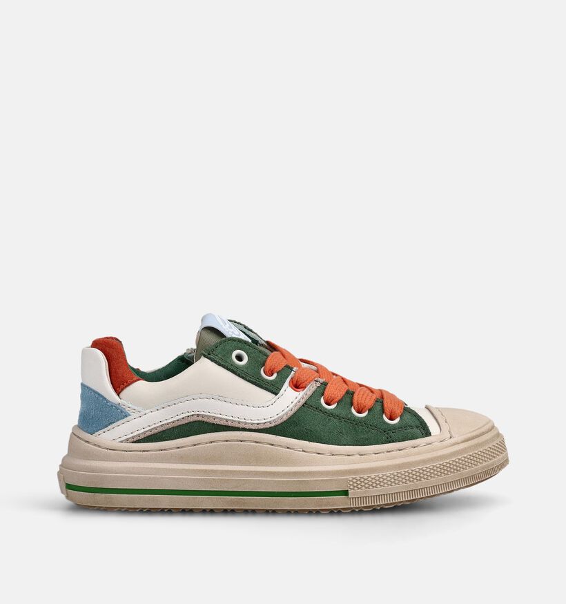 STONES and BONES Lenty Baskets en Beige/Vert pour gar&ccedil;ons (369660) - pour semelles orthop&eacute;diques