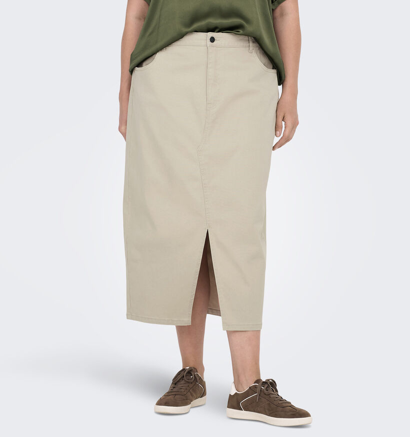 ONLY Carmakoma Lola Beige Lange Rok voor dames (351426)