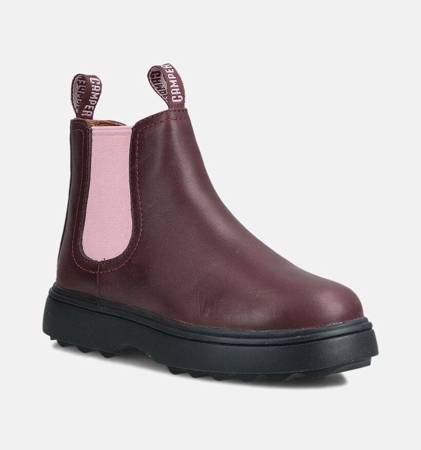 Camper Bottines Chelsea en Bordeaux pour filles (363602)