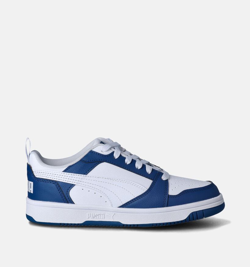Puma Rebound v6 lo Baskets en Bleu pour garçons (361444) - pour semelles orthopédiques